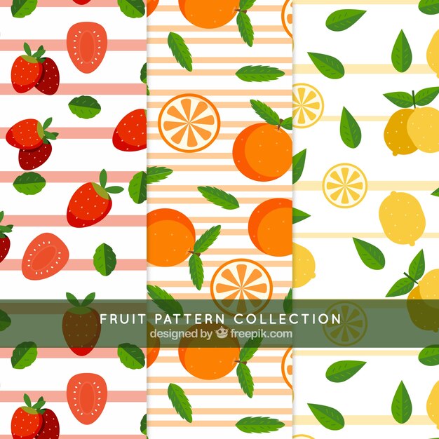 Striped patterns with delicious fruits