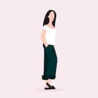 Free vector strong asian woman full body vector