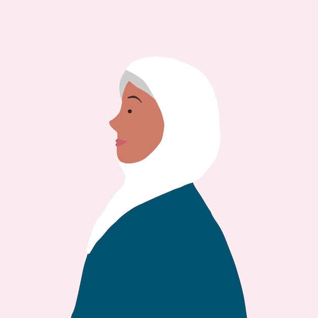 Бесплатное векторное изображение Сильная мусульманская женщина в профиле