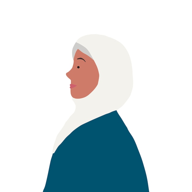 Free vector strong muslim woman in profile vector