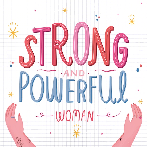 Free vector strong and powerful woman