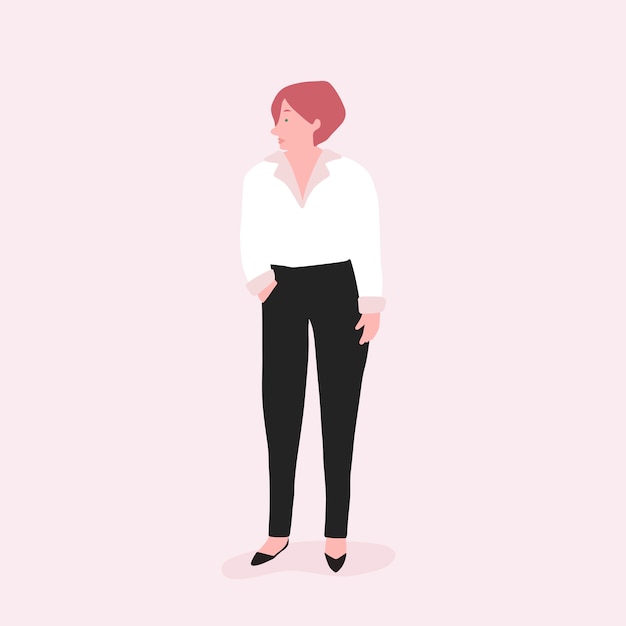 Free vector strong woman full body vector