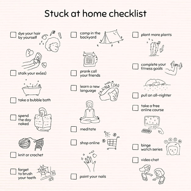 Stuck at home checklist