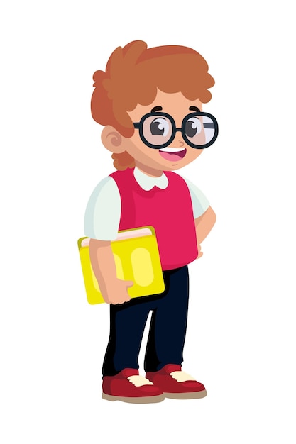 Free vector student back to school isolated icon