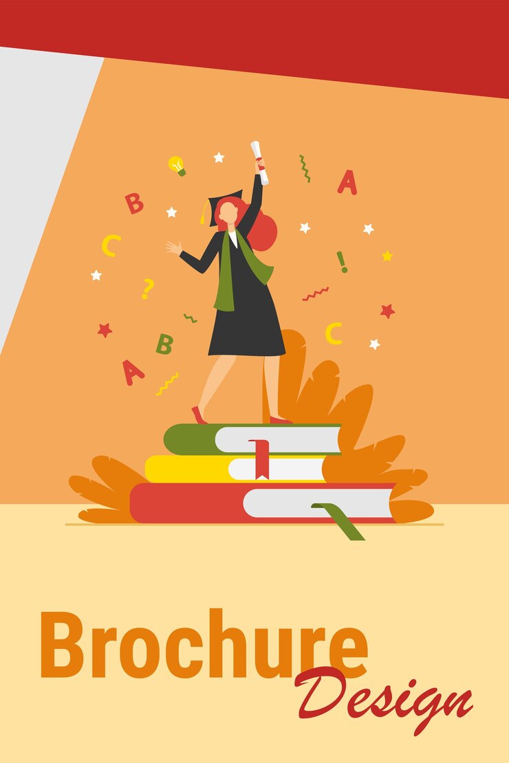 Free Vector student celebrating graduation. girl in gown and cap with diploma dancing on books flat vector illustration. graduate, education, college concept
