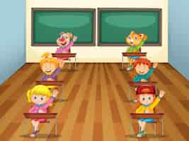 Free vector student in the classroom