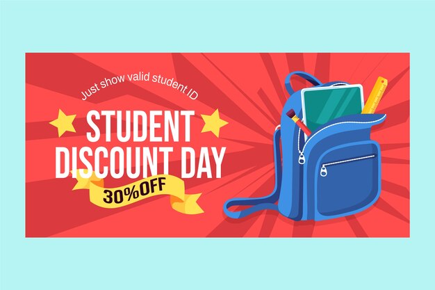 Student discount sale banner