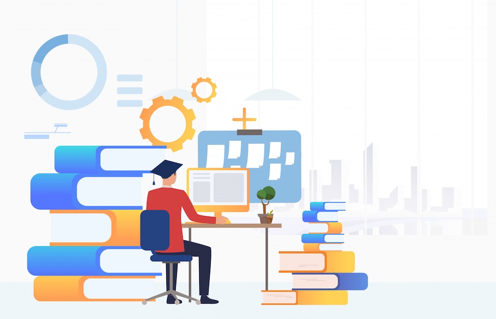 https://img.freepik.com/free-vector/student-graduation-cap-using-computer-desk_1262-21421.jpg?w=996&t=st=1686821194~exp=1686821794~hmac=fc1114f14b495e332508149687c1df1f96fc4b8ed2f5df6fd638a71e334bf996