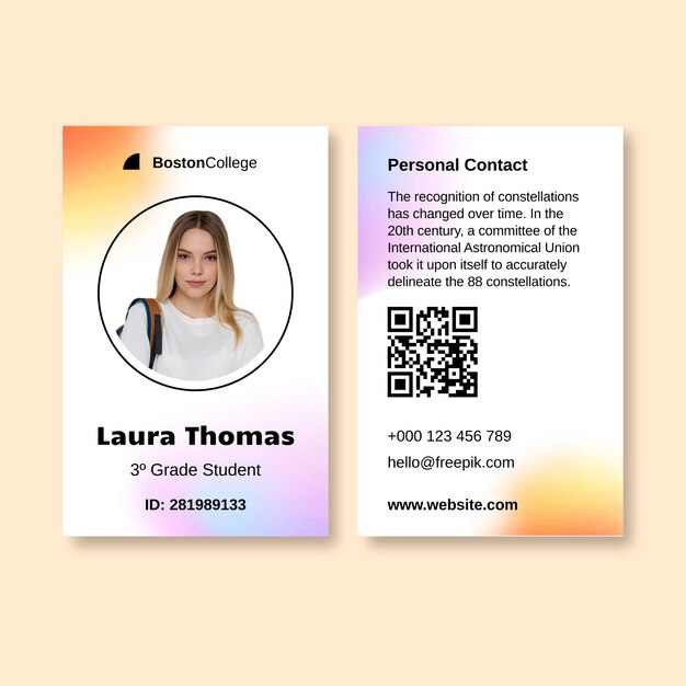 Student id card template design