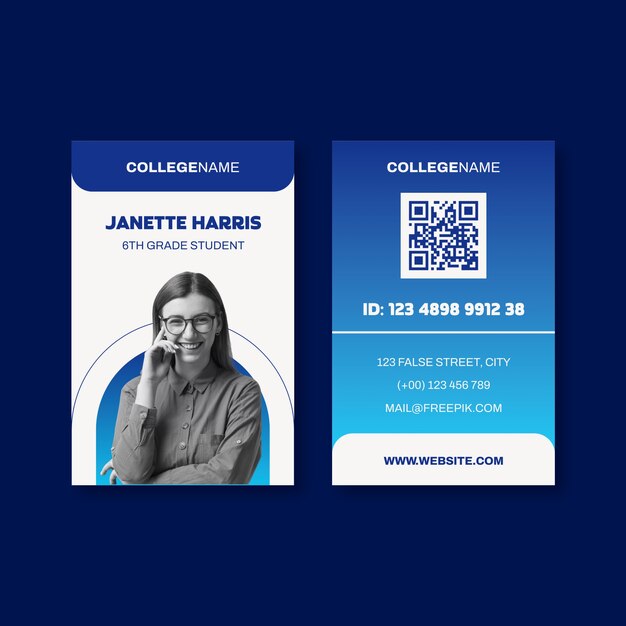 Student id card template