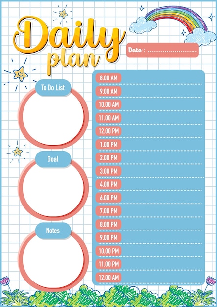 Free vector student lesson plan and todo list template