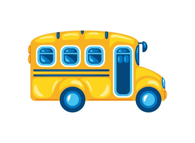 students bus school cartoon icon isolated