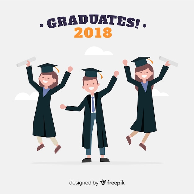 Students with graduation hats