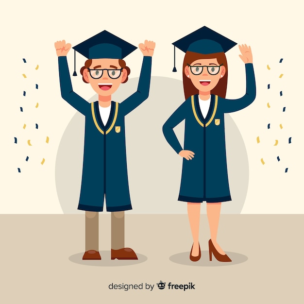 Students with graduation hats