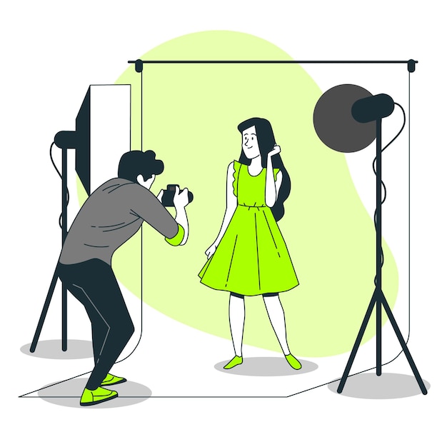 Studio photographer concept illustration