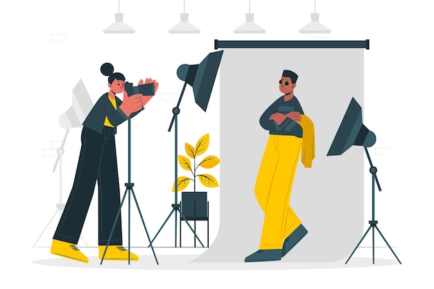 Free vector studio photographer concept illustration