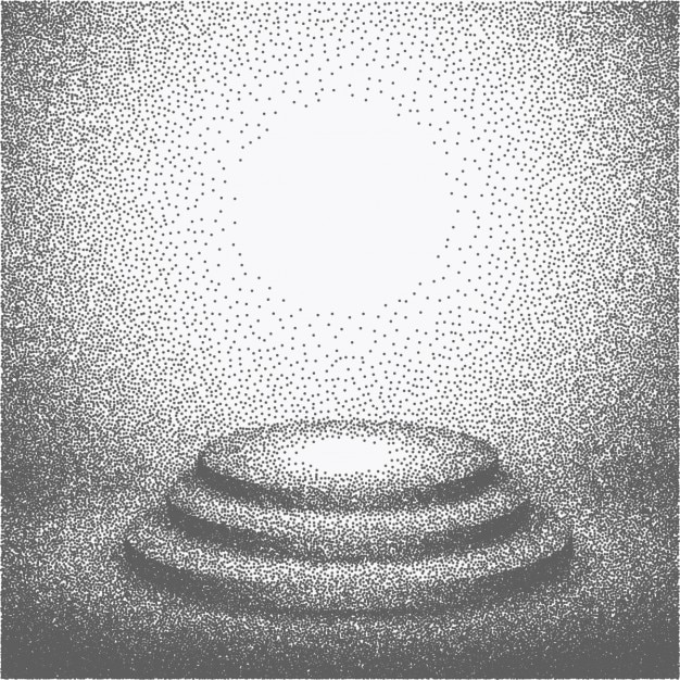 하프 톤 도트로 만든 스튜디오 연단