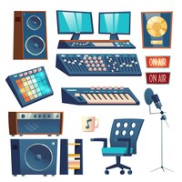 Studio sound recording equipment set