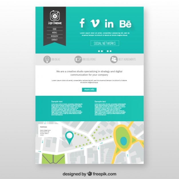 Free Vector studio website template