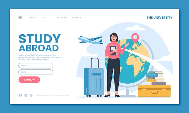 Study abroad landing page template