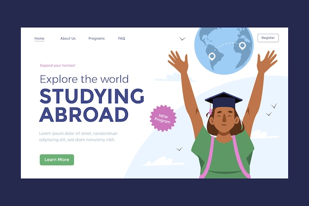 Study abroad landing page template