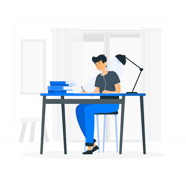 Studying concept illustration Free Vector