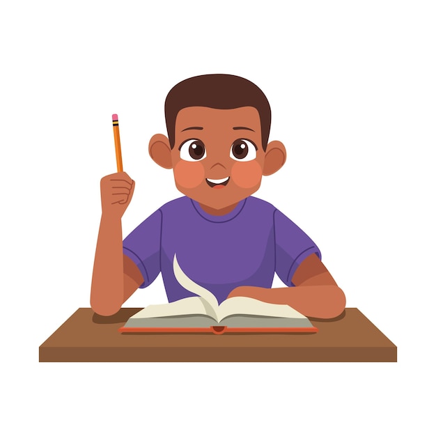 Free vector studying man knowledge isolated character