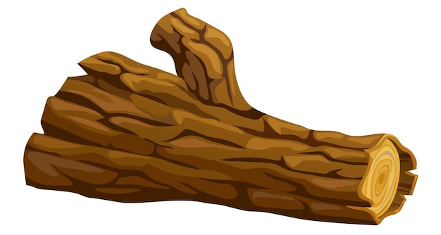 Stump log cartoon piece of wood broken oak linden maple cedar