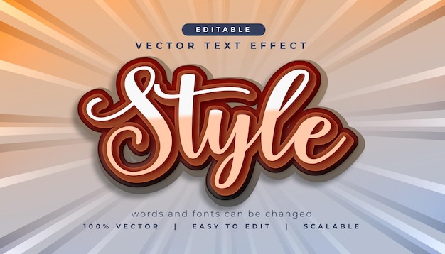 Vettore gratuito modello di lettering con effetto di testo modificabile in stile