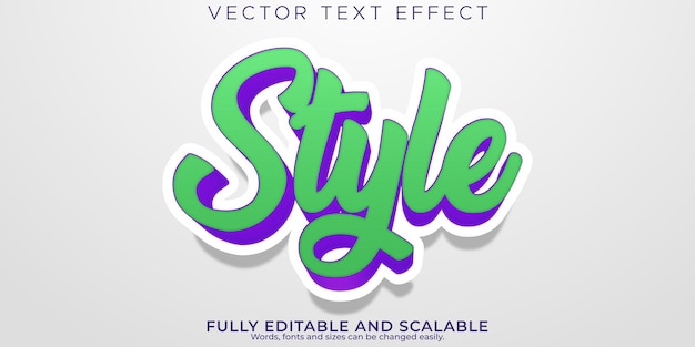 Free vector style text effect editable modern and creative text style