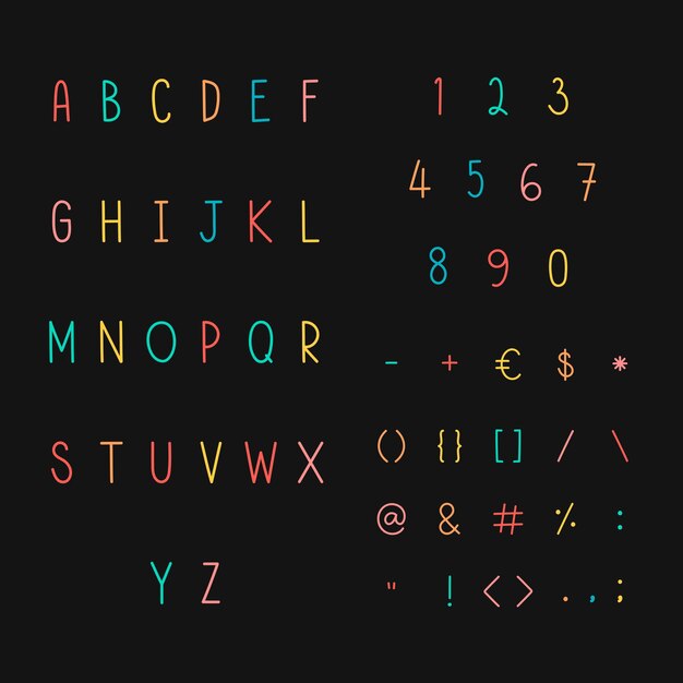 Styled alphabet and symbol set 