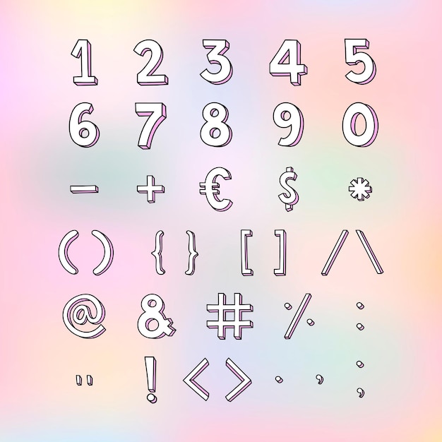 Стилизованные числа и вектор набора символов