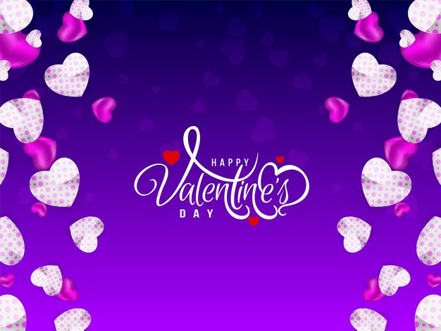 Stylish 14th february Happy Valentines day celebration love background