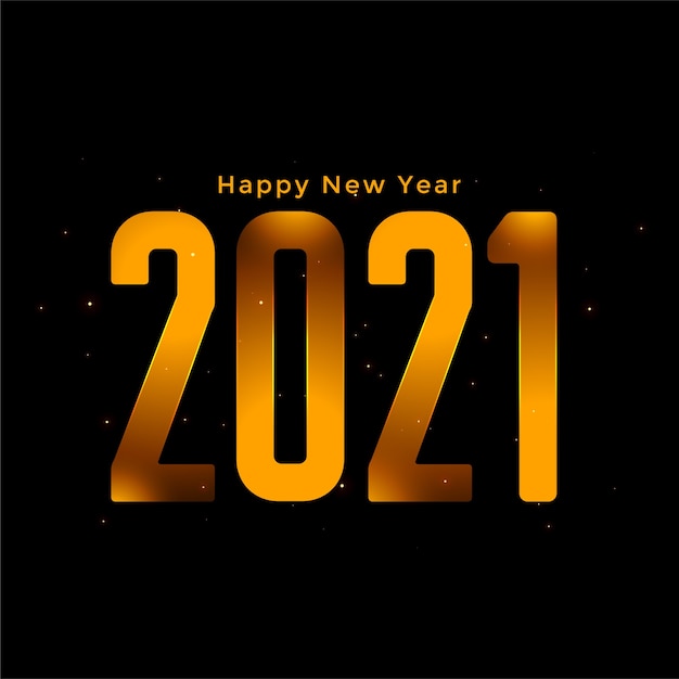 Stylish 2021 happy new year golden background design