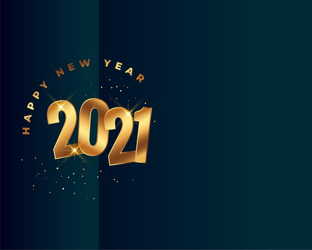 Stylish 2021 happy new year golden background with text space