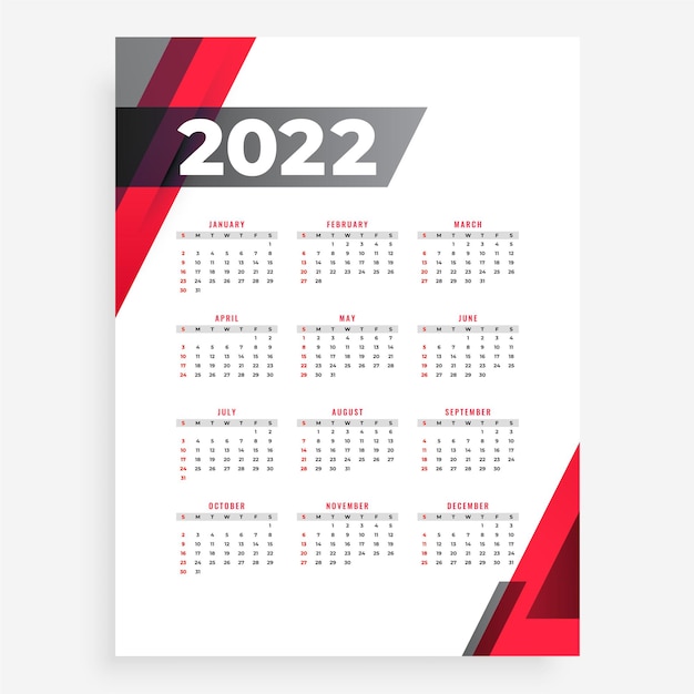 Stylish 2022 modern new year template design