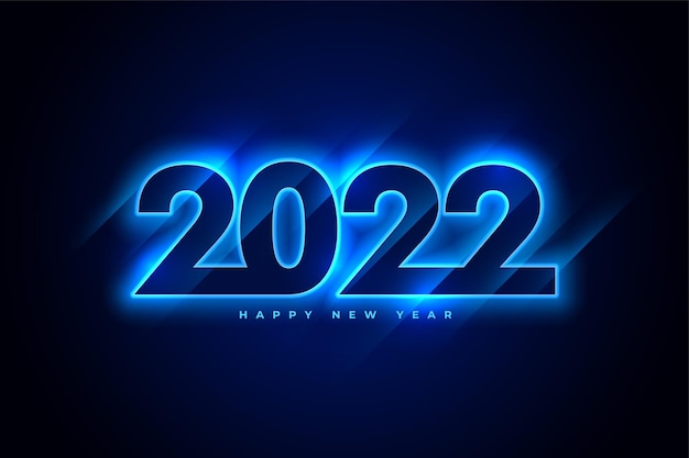 stylish 2022 new year glowing card design