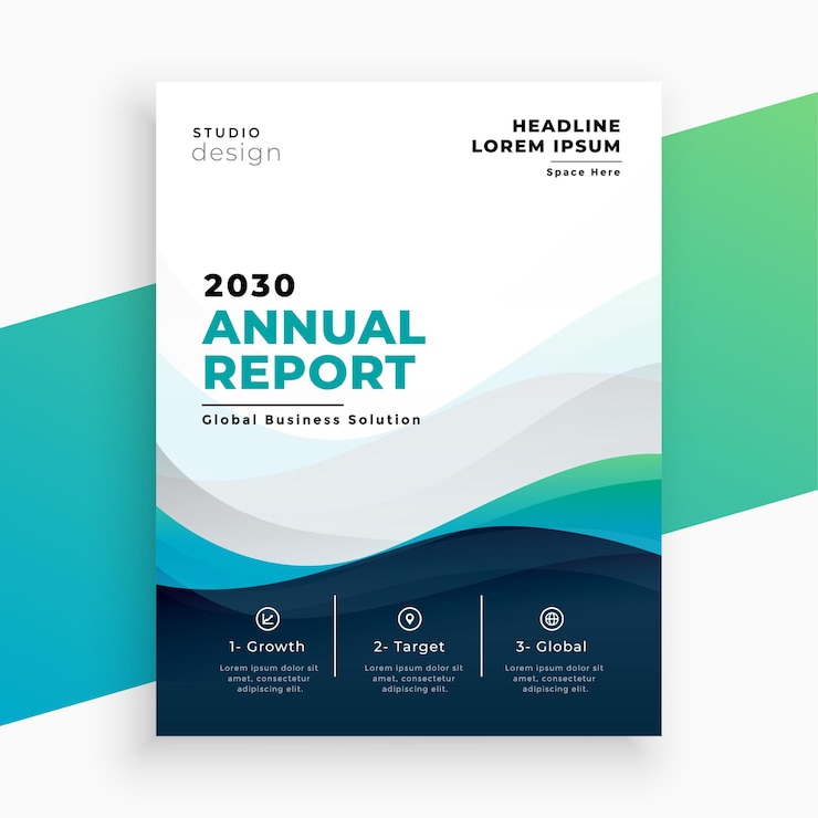 Free Vector stylish annual report business brochure template design