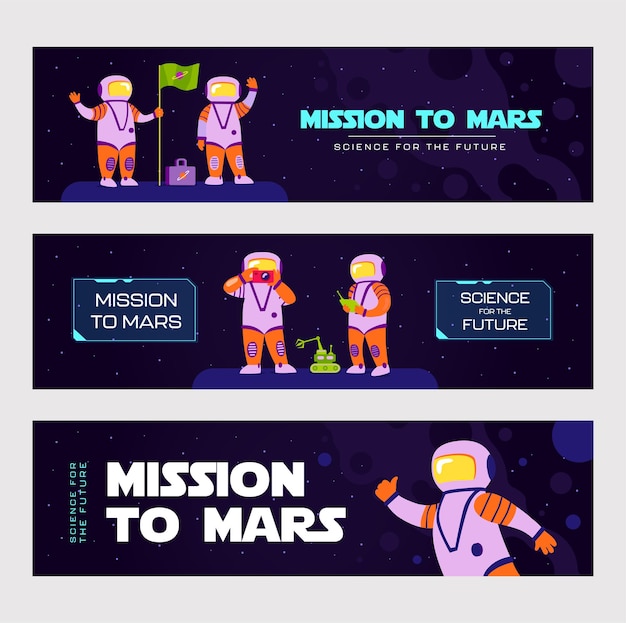 Stylish banner designs for mars mission