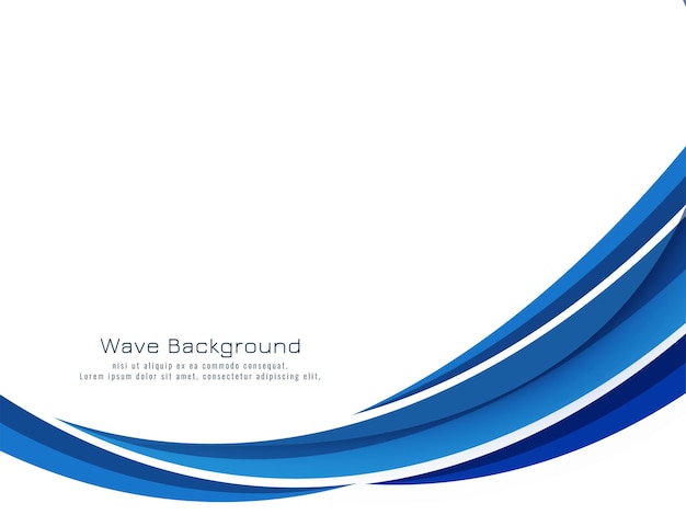 スタイリッシュな美しい青い波が流れるデザインの背景ベクトル
