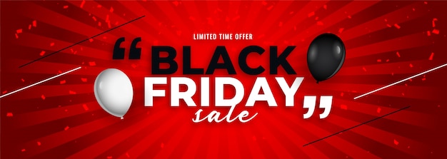 Stylish black friday sale balloon banner template