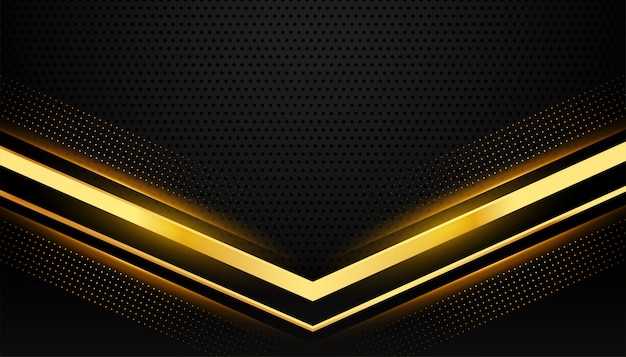 Free vector stylish black and gold background with text space