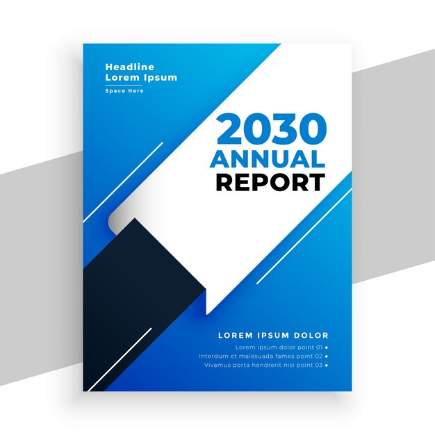 Stylish blue annual report business brochure template design