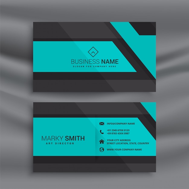 Free vector stylish blue business card design