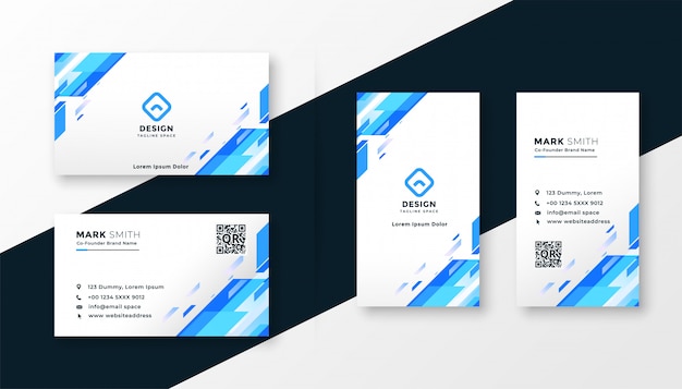 Stylish blue business card template set