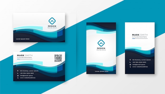 Stylish blue corporate business card 