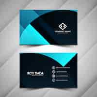 Free vector stylish blue geometric design dark visiting card template