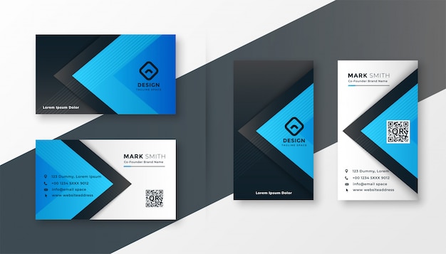 Stylish blue modern business card design