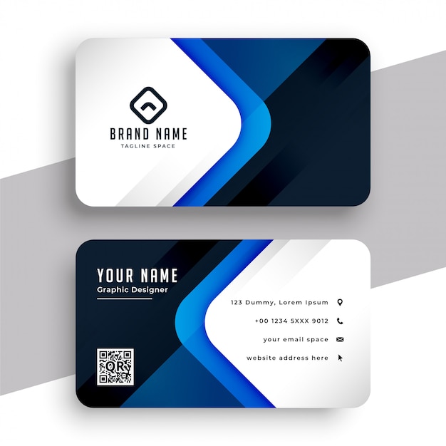 Stylish blue modern professional business card template