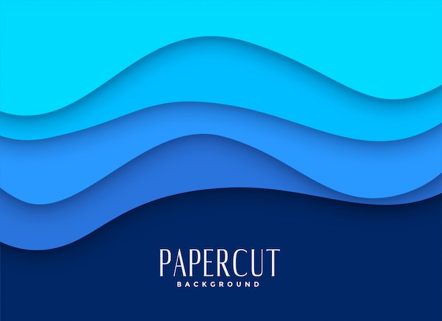 Free vector stylish blue papercut background design